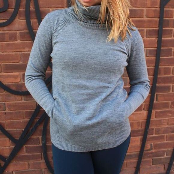 Lululemon Sweat And Savasana Sweater Heathered Medium Grey Merino Wool Cashfeel - Picture 7 of 12